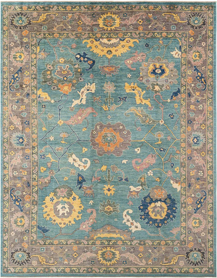 Detail image of 9' 2 x 12' Hand Knotted Oushak Rug