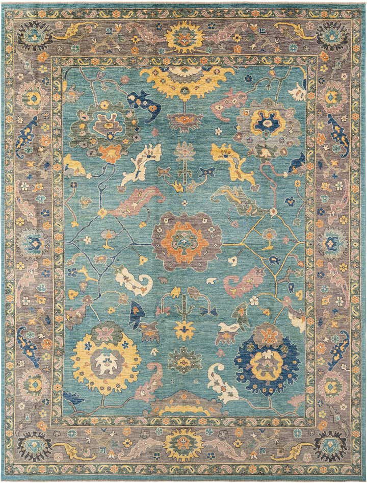 9' 2 x 12' Hand Knotted Oushak Rug