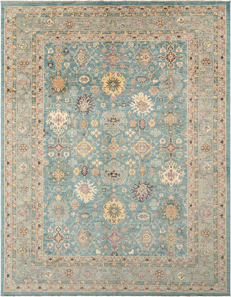 Detail image of 10' x 14' 1 Hand Knotted Oushak Rug