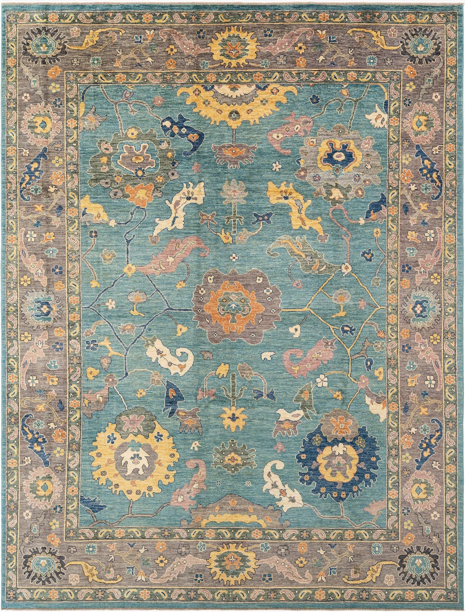 9' 2 x 12'  Hand Knotted Oushak Rug