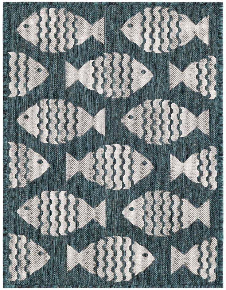 Detail image of 2' x 3' Easy-Clean Coastal Indoor / Outdoor Rug
