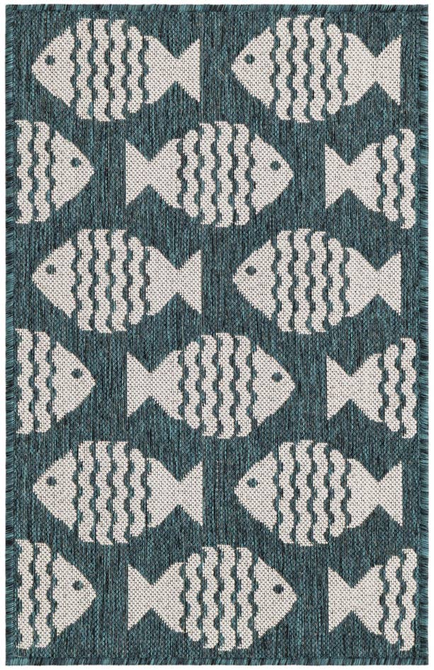 Detail image of 2' x 3' Easy-Clean Coastal Indoor / Outdoor Rug