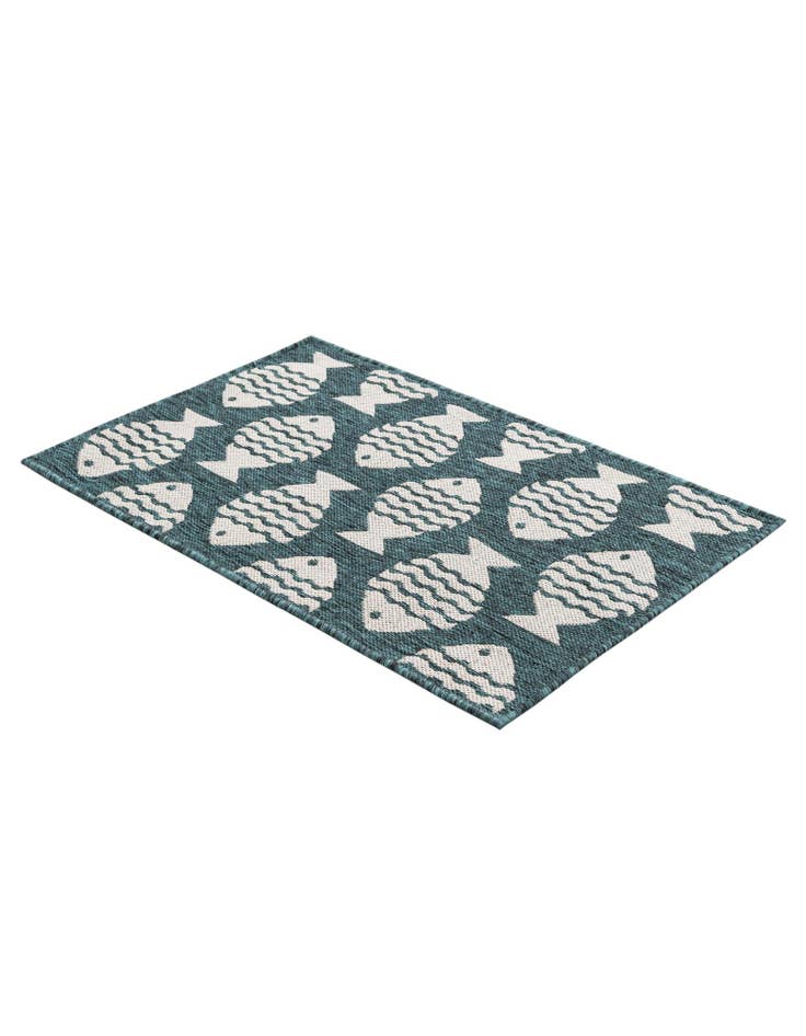 Detail image of 2' x 3'  Washable Coastal Indoor / Outdoor Rug