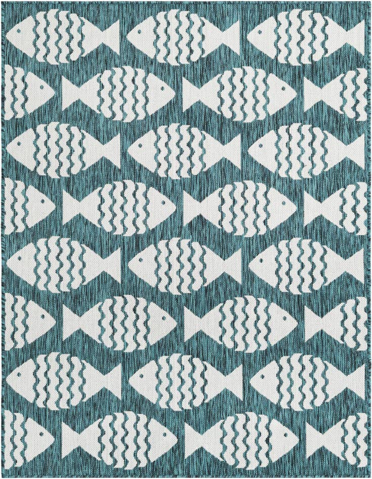 Detail image of 4' 1 x 6' 1 Easy-Clean Coastal Indoor / Outdoor Rug