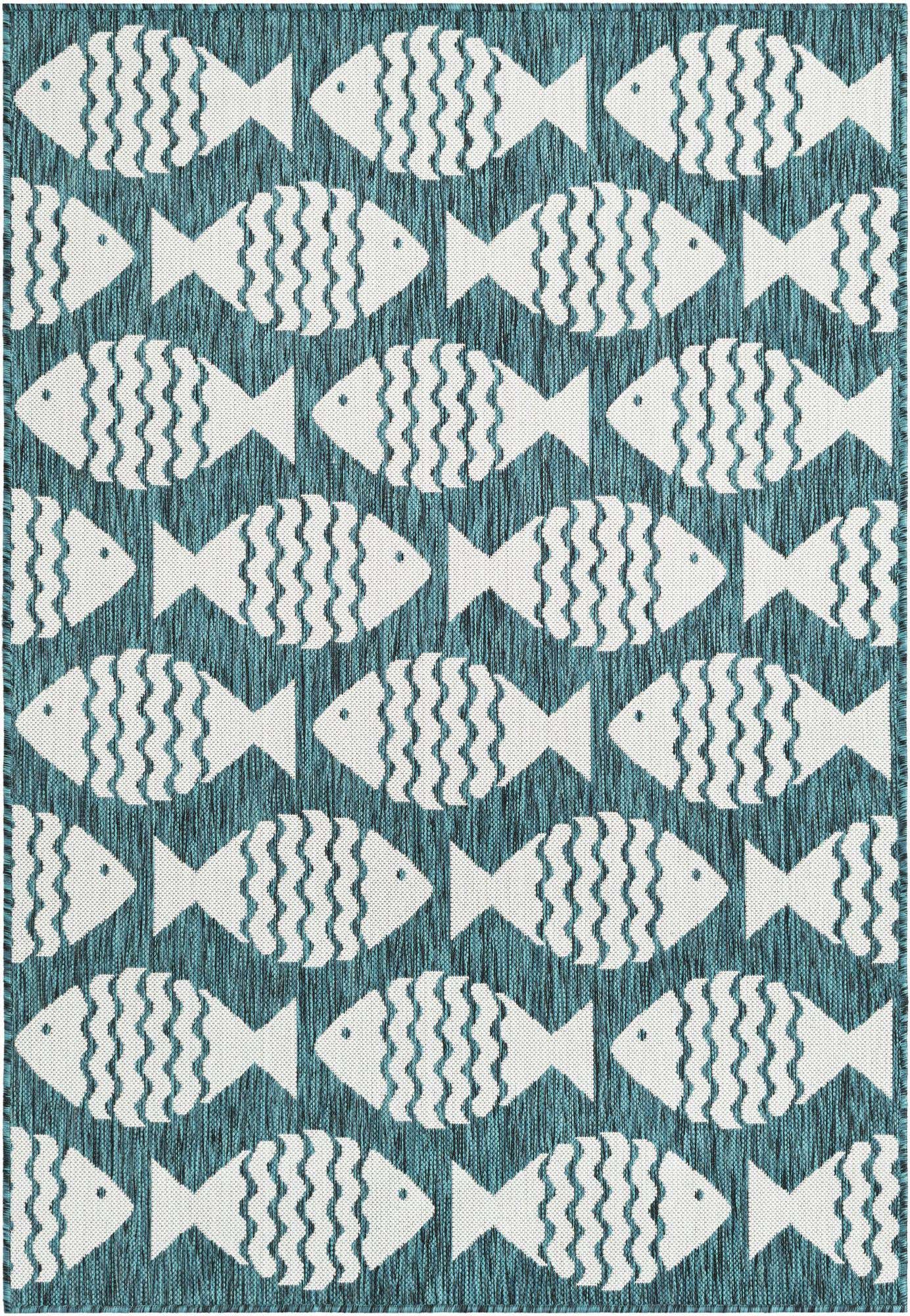 4' 1 x 6' 1 Easy-Clean Coastal Indoor / Outdoor Rug
