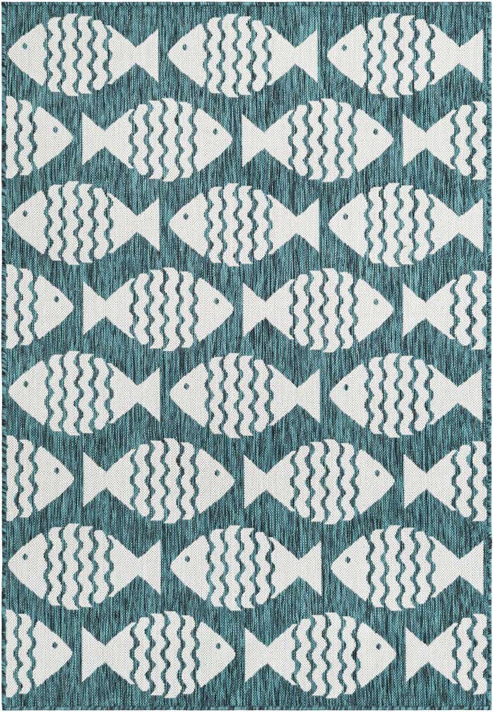 4' 1 x 6' 1 Easy-Clean Coastal Indoor / Outdoor Rug