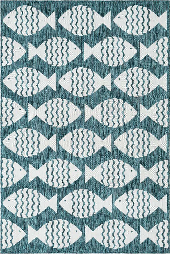 5' 3 x 8' Easy-Clean Coastal Indoor / Outdoor Rug