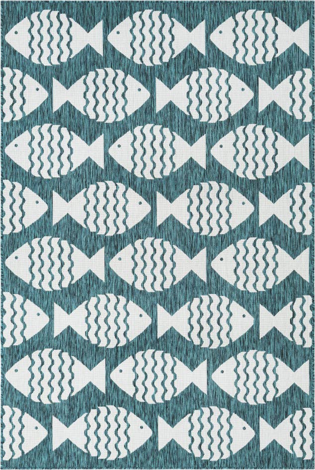 Detail image of 5' 3 x 8' Easy-Clean Coastal Indoor / Outdoor Rug