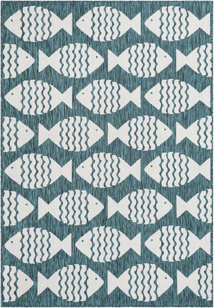 6' 1 x 9' Easy-Clean Coastal Indoor / Outdoor Rug