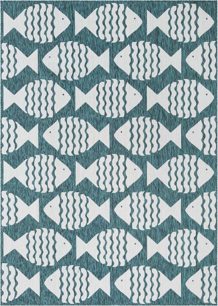7' 10 x 10' Easy-Clean Coastal Indoor / Outdoor Rug