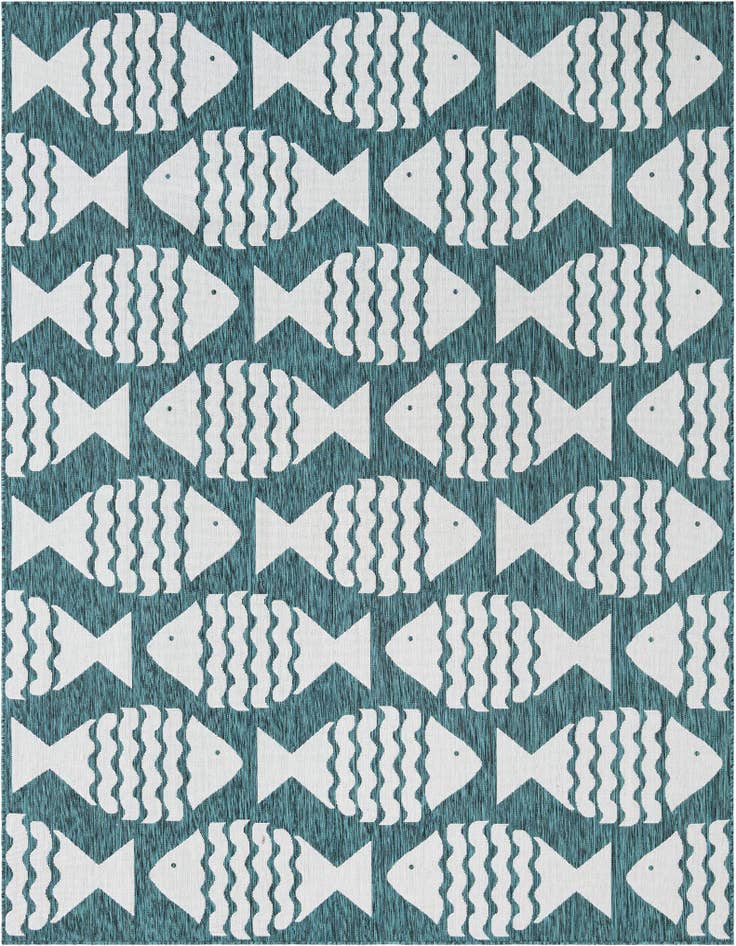 Detail image of 7' 10 x 10' Easy-Clean Coastal Indoor / Outdoor Rug
