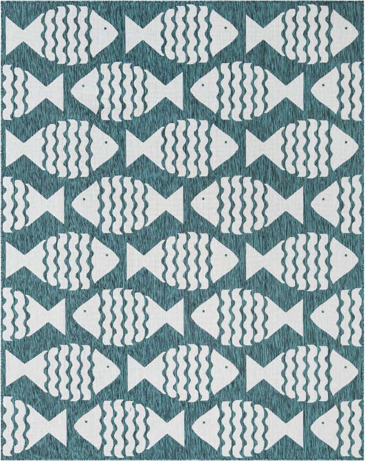 7' 10 x 10' Easy-Clean Coastal Indoor / Outdoor Rug