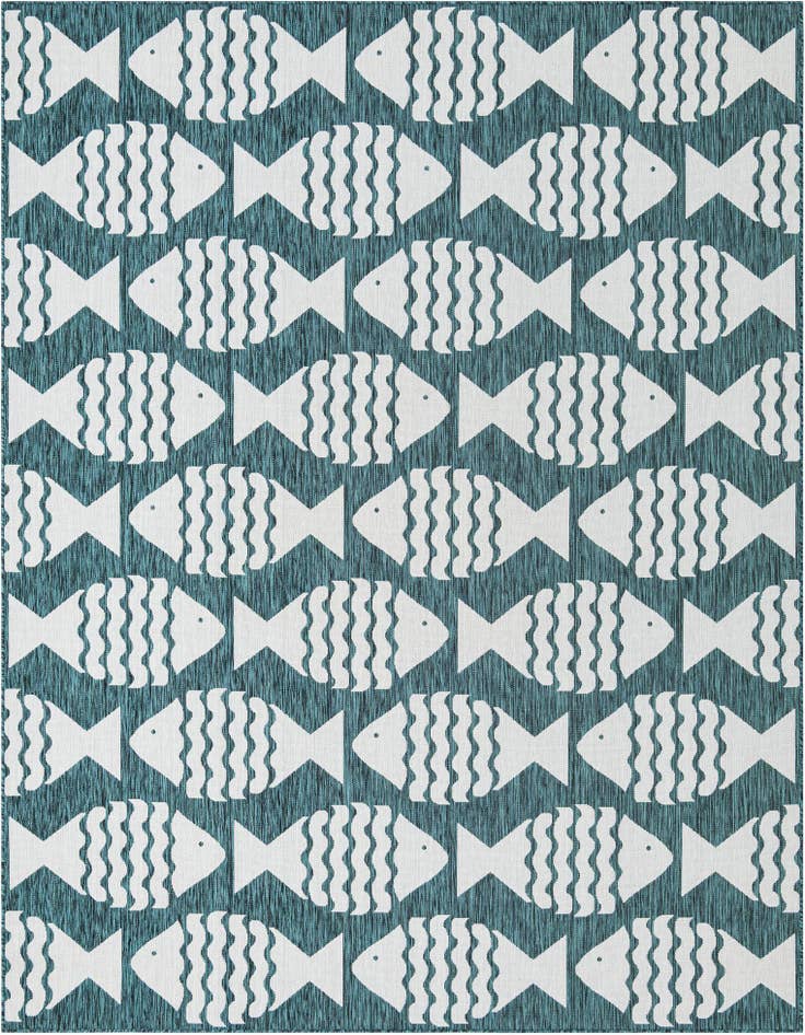 Detail image of 9' x 12' Easy-Clean Coastal Indoor / Outdoor Rug
