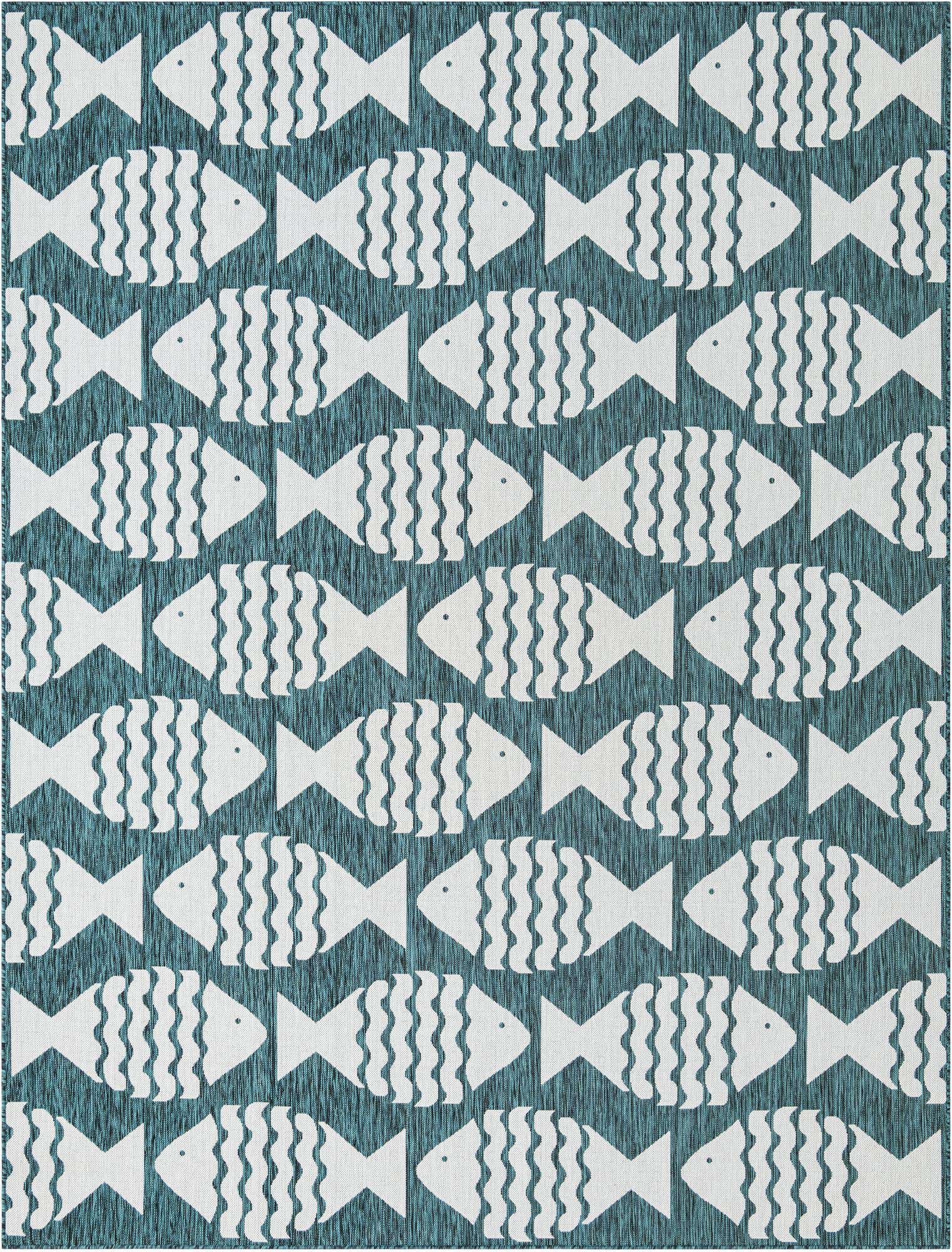 9' x 12' Easy-Clean Coastal Indoor / Outdoor Rug