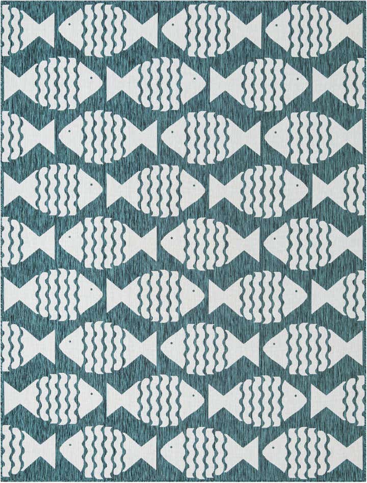9' x 12' Easy-Clean Coastal Indoor / Outdoor Rug