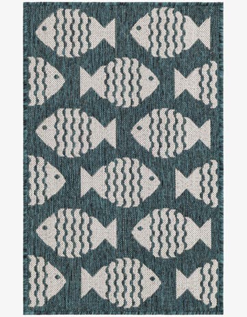 2' x 3' Easy-Clean Coastal Indoor / Outdoor Rug