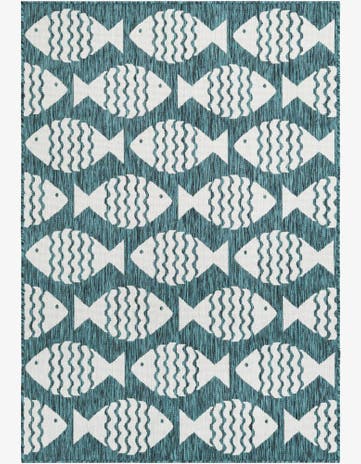 4' 1 x 6' 1 Easy-Clean Coastal Indoor / Outdoor Rug