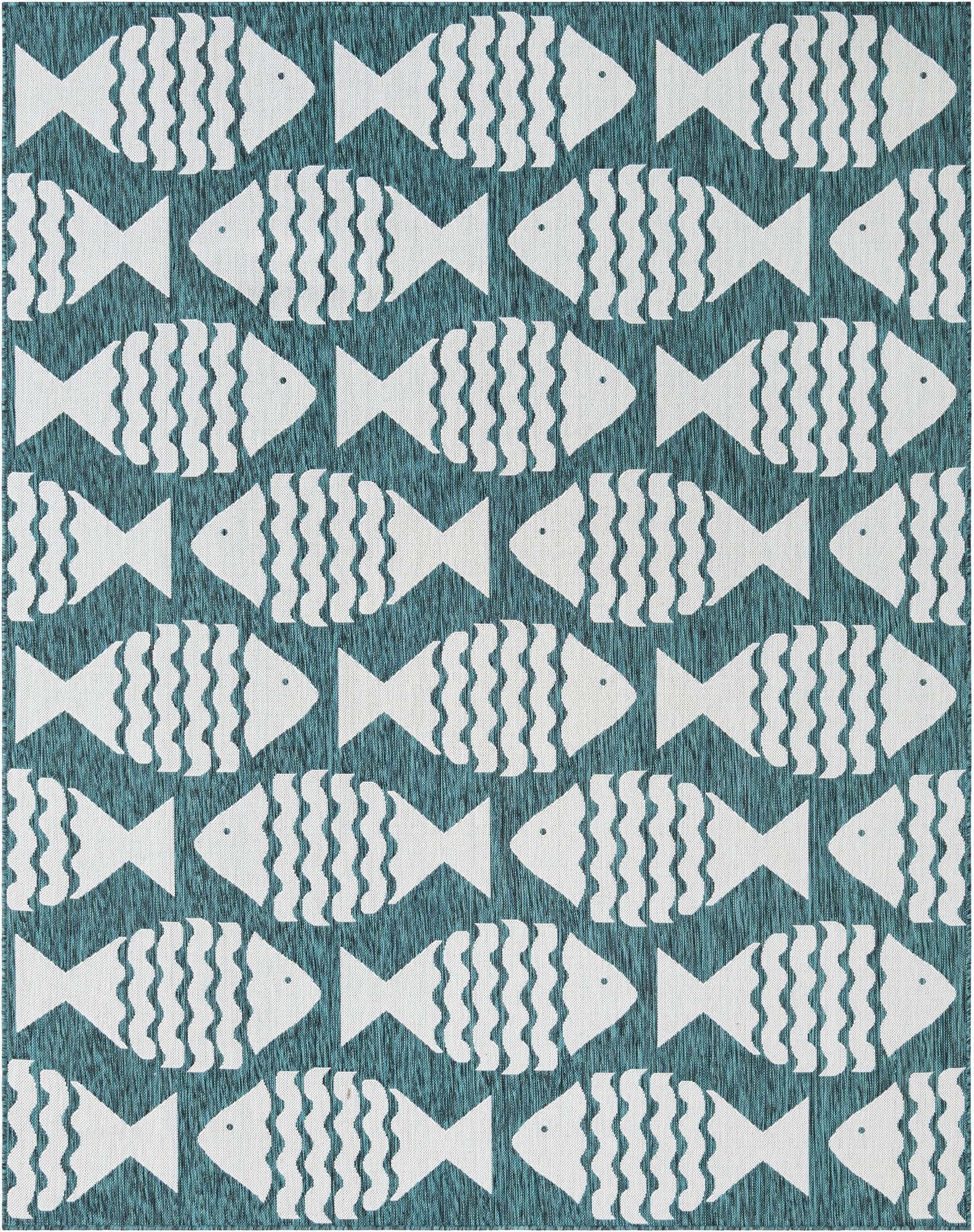 Primary image 7' 10 x 10'  Washable Coastal Indoor / Outdoor Rug