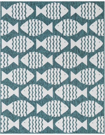 7' 10 x 10' Easy-Clean Coastal Indoor / Outdoor Rug