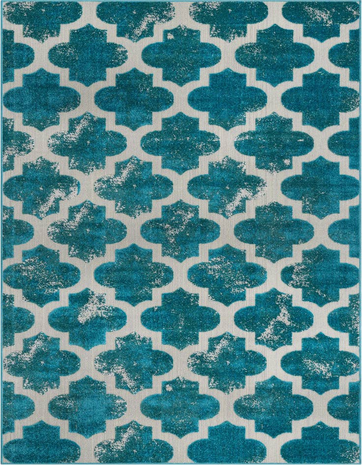 Detail image of 5' x 8' Easy-Clean Trellis Indoor / Outdoor Rug