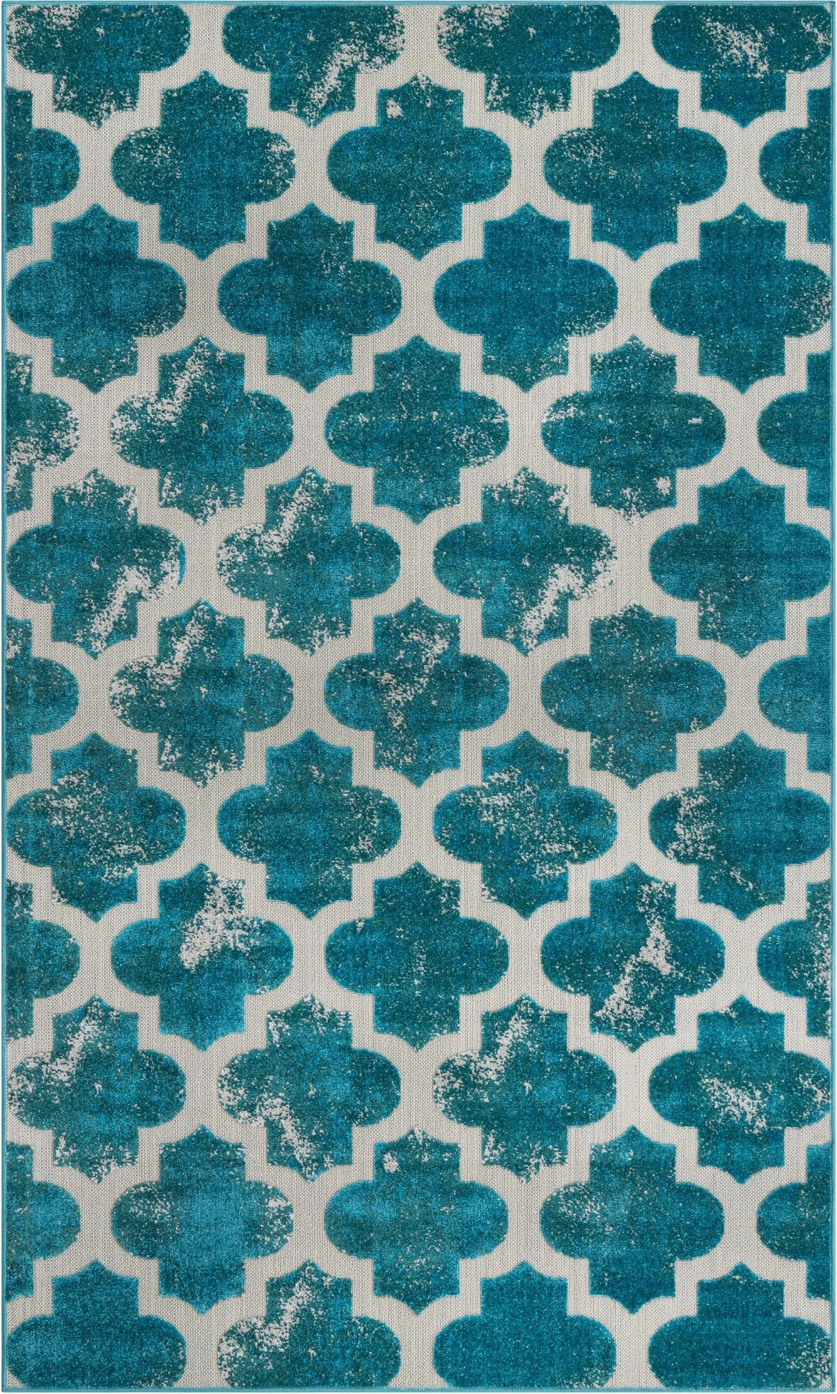 5' x 8'  Washable Trellis Indoor / Outdoor Rug