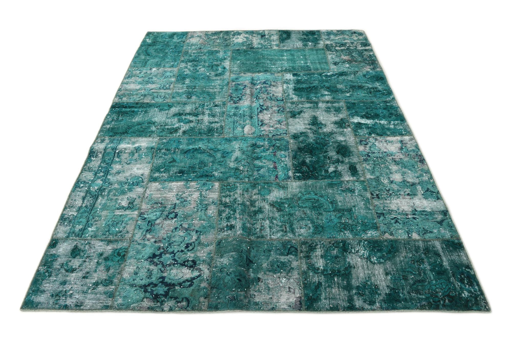 5' 8 x 8' Hand Knotted Ultra Vintage Persian Wool Rug