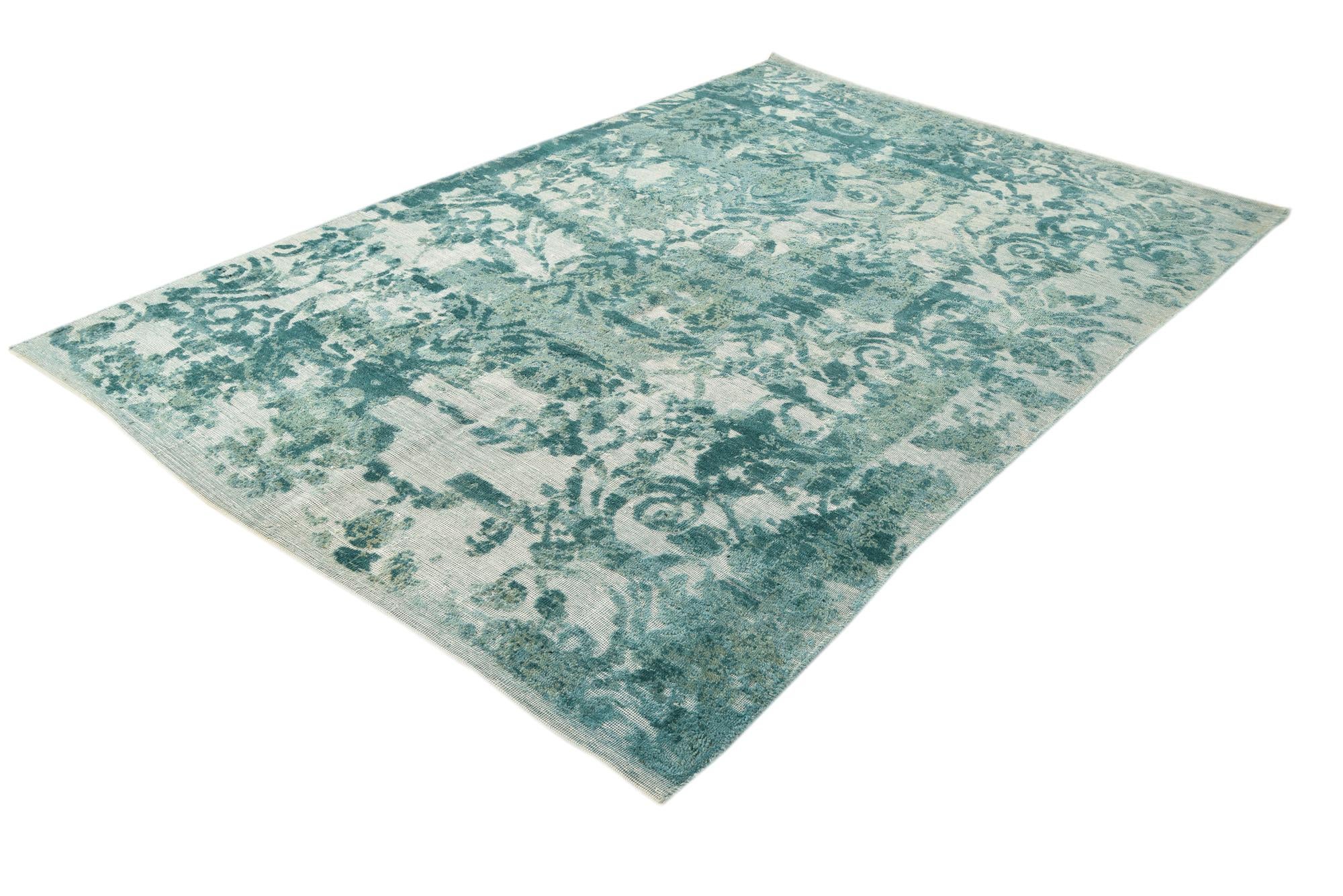 6' 5 x 9' 7 Hand Knotted Ultra Vintage Persian Wool Rug
