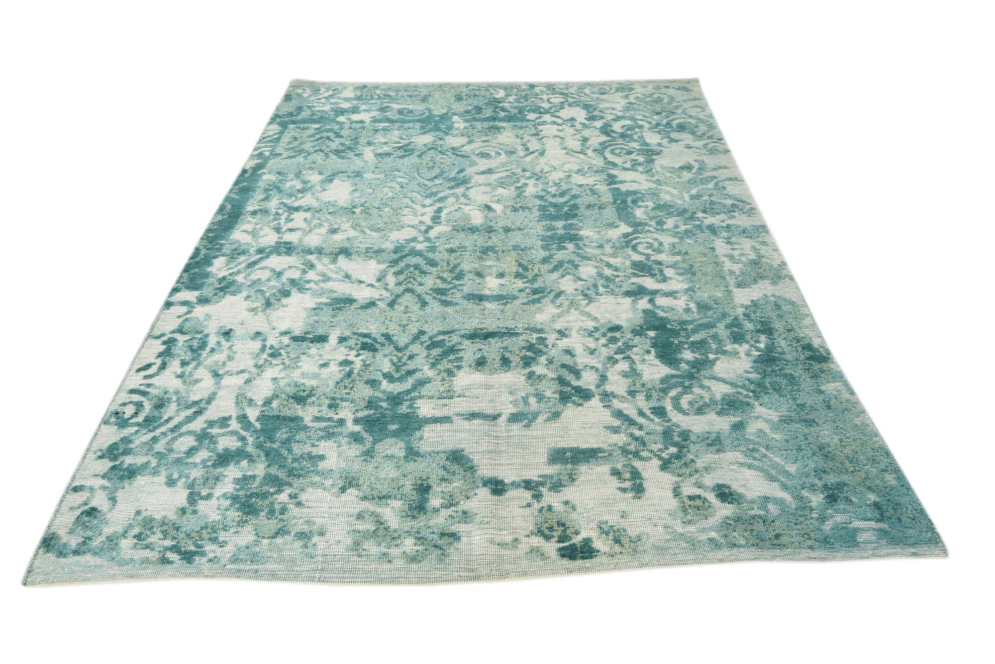6' 5 x 9' 7 Hand Knotted Ultra Vintage Persian Wool Rug