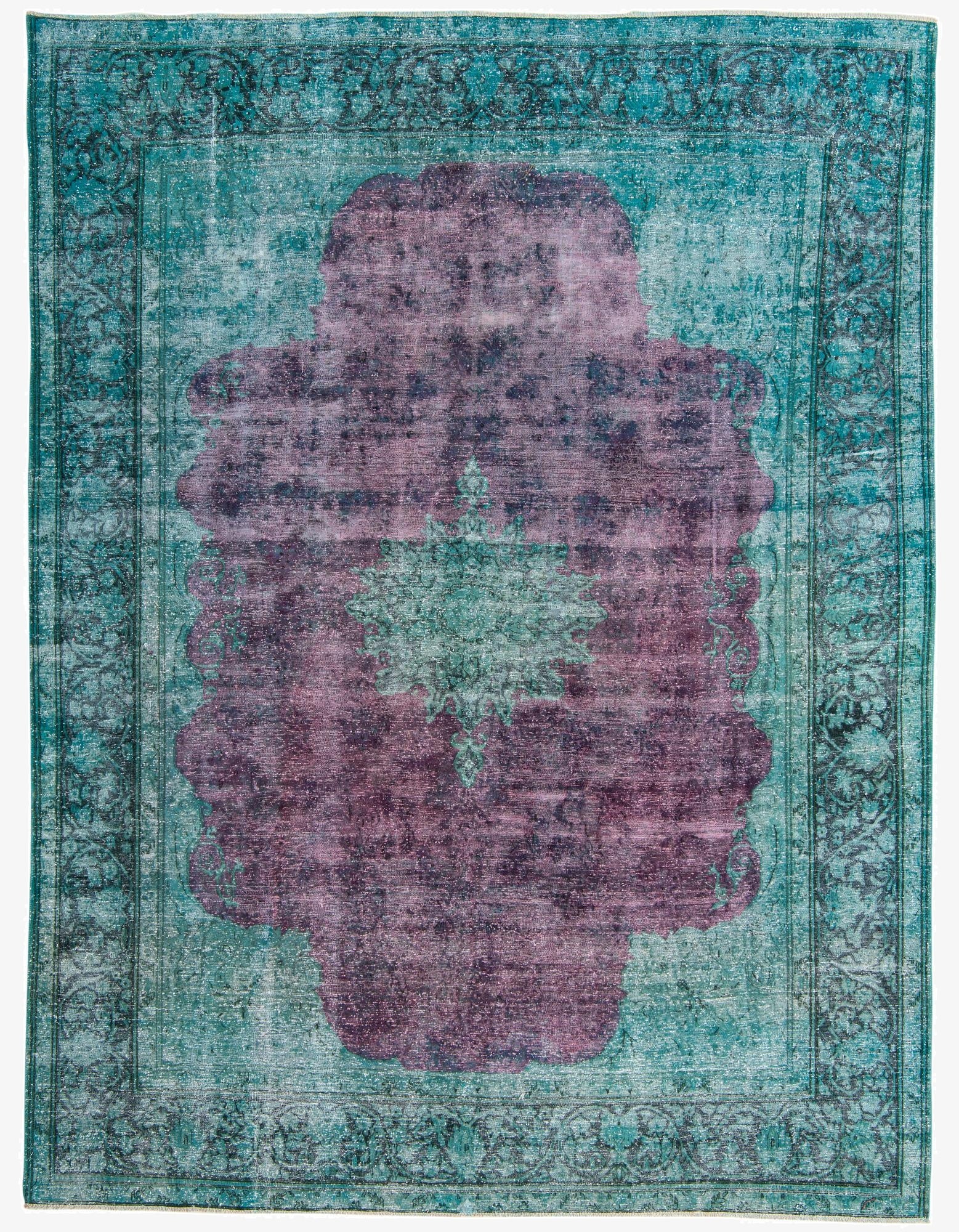 9' 7 x 12' 8  Hand Knotted Ultra Vintage Persian Wool Rug