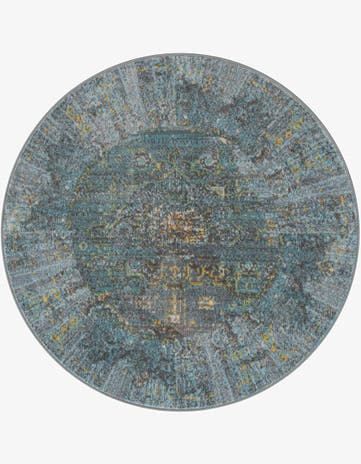 Turquoise Havana Round Rug