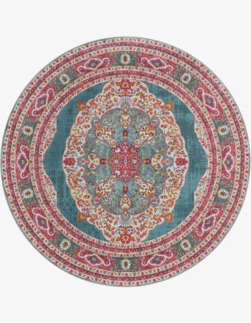 Turquoise Havana Round Rug