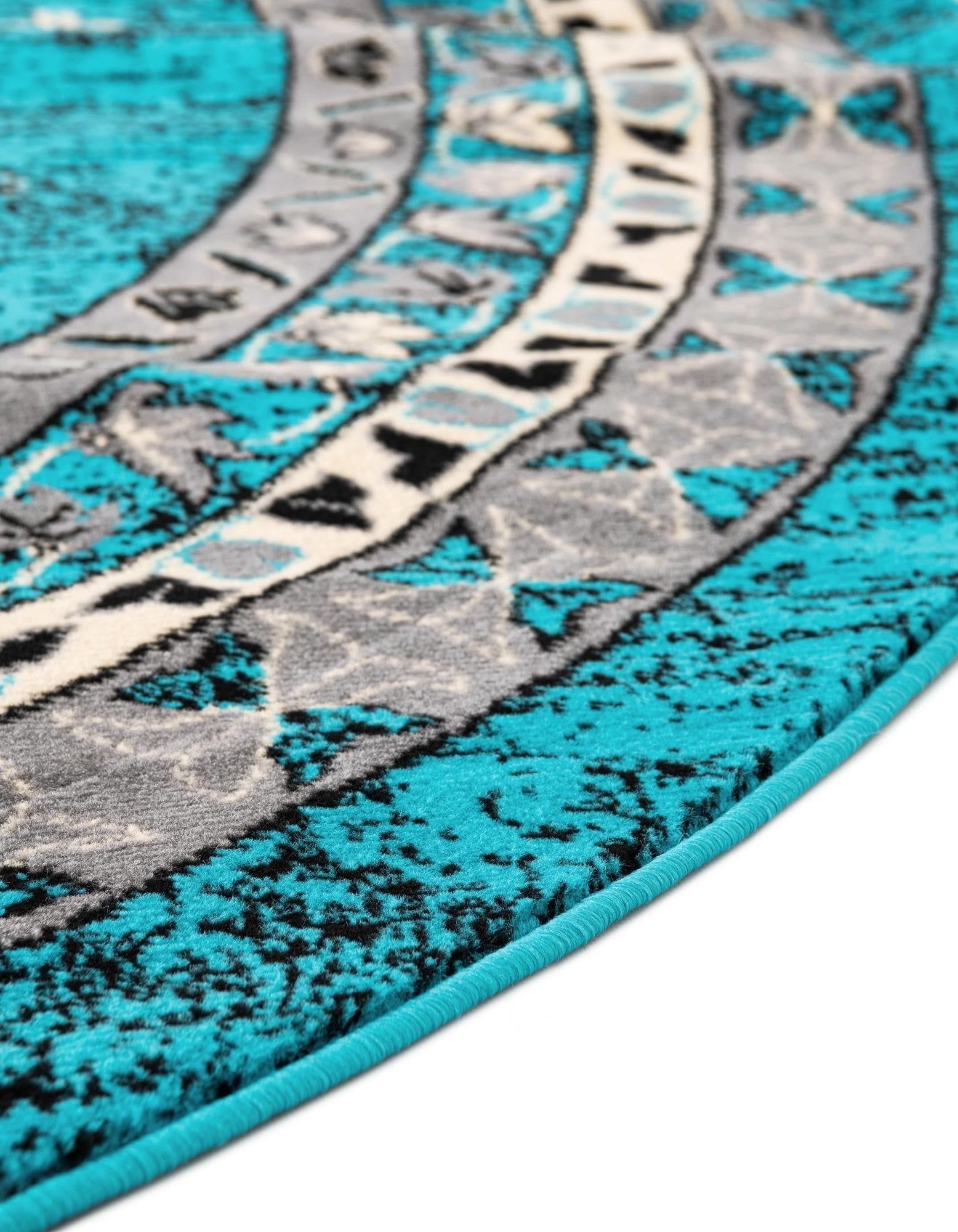 7' 10 x 7' 10 Heriz Design Round Rug
