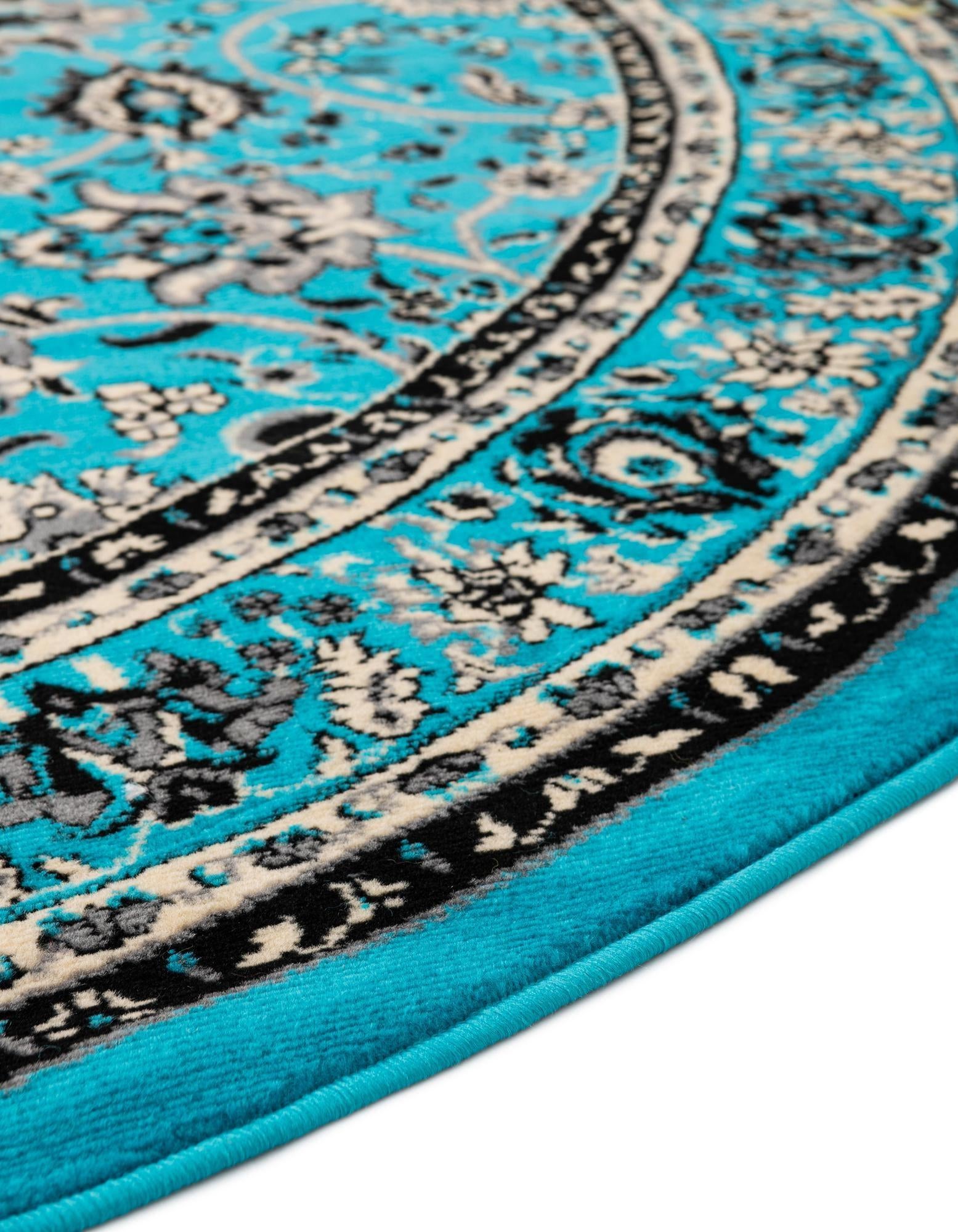 7' 10 x 7' 10 Kashan Design Round Rug