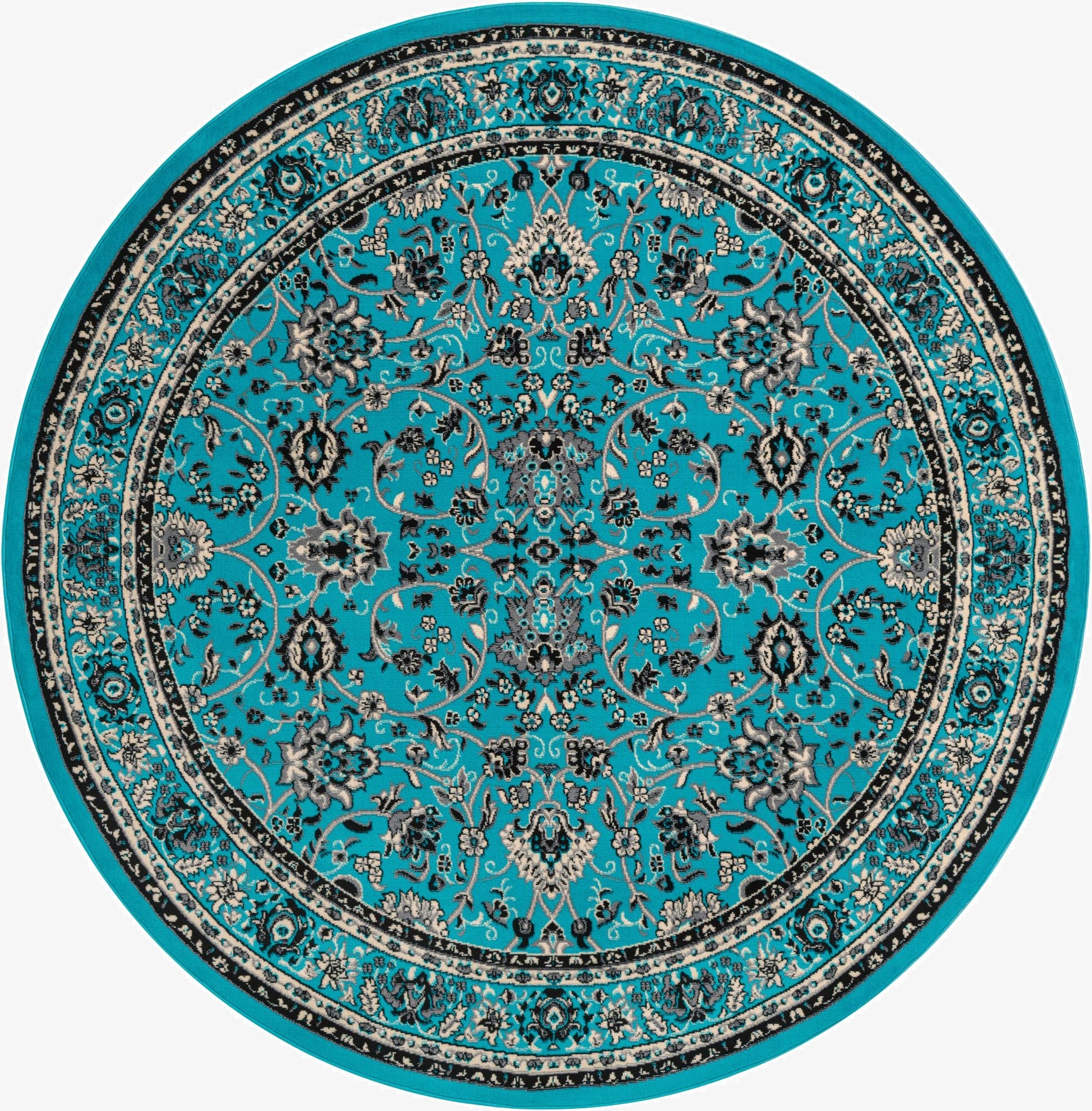 7' 10 x 7' 10 Kashan Design Round Rug