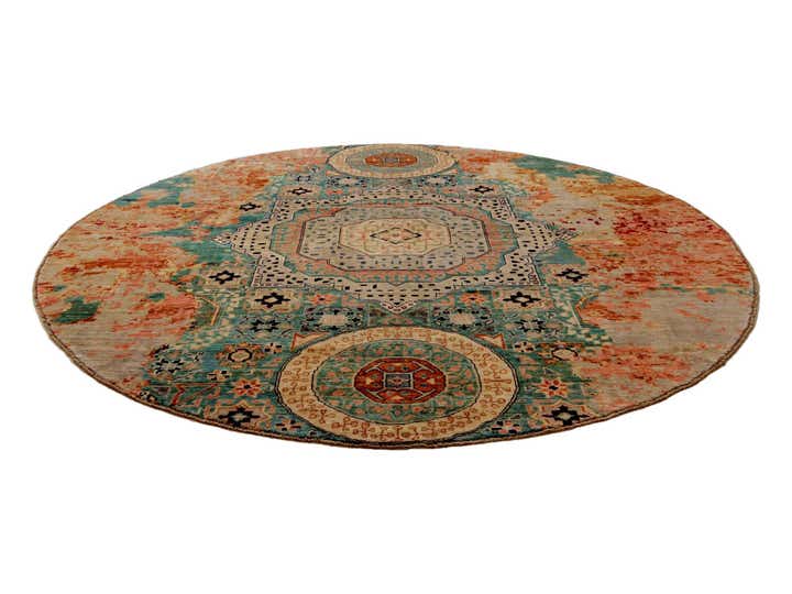 9' 9 x 9' 10 Hand Knotted Mamluk Ziegler Round Rug
