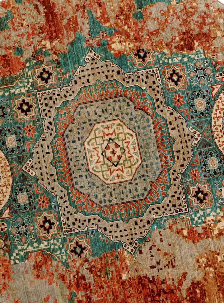9' 9 x 9' 10 Hand Knotted Mamluk Ziegler Round Rug
