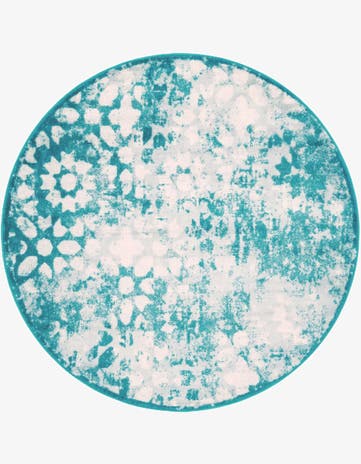 Turquoise Monte Carlo Round Rug