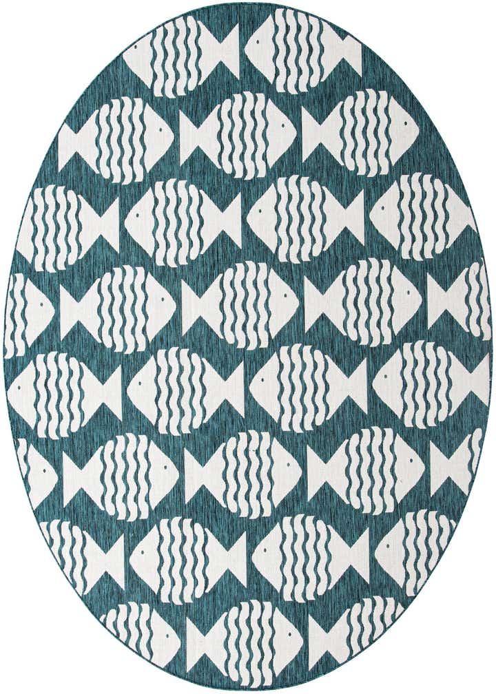10' x 10' Easy-Clean Coastal Indoor / Outdoor Round Rug