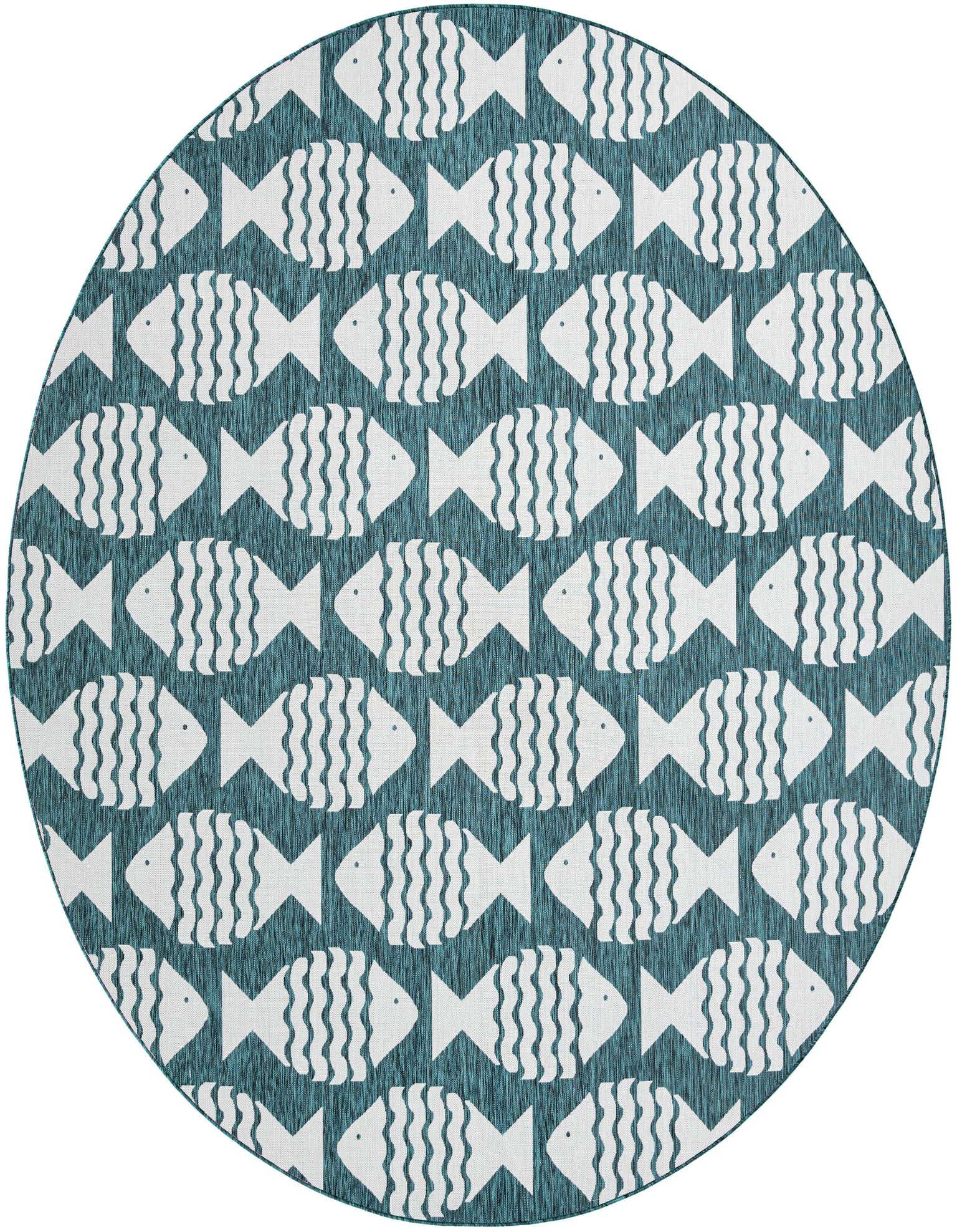 13' x 13' Easy-Clean Coastal Indoor / Outdoor Round Rug