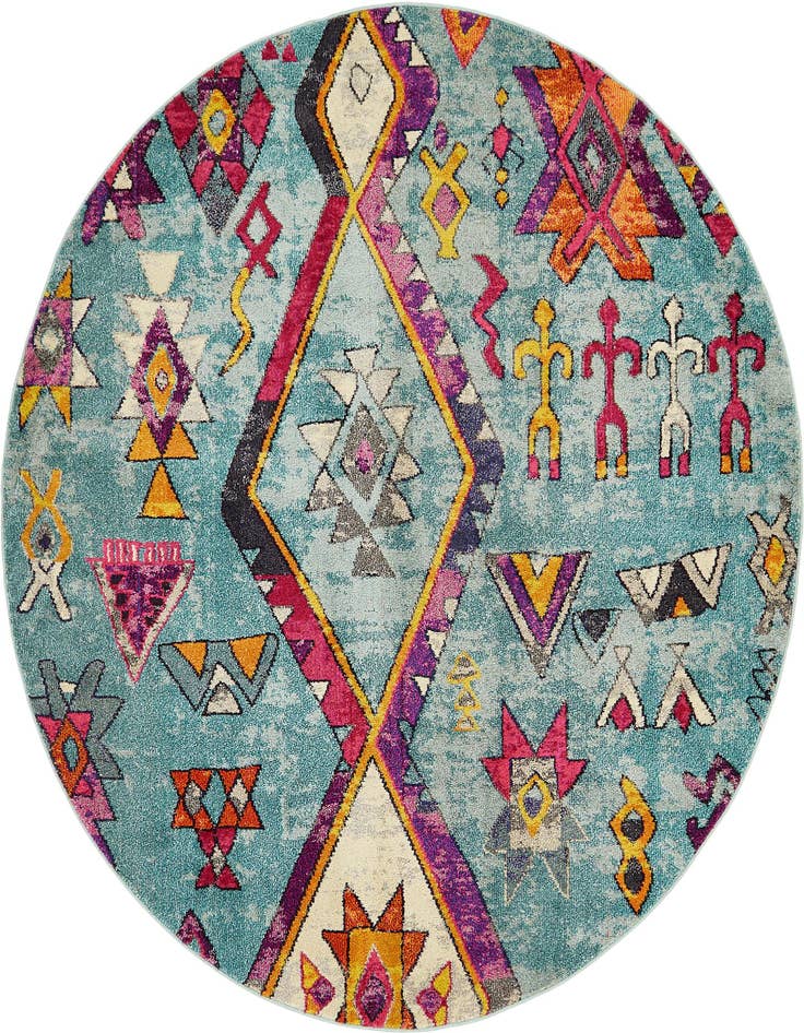 Detail image of 8' x 8' Washable Santa Fe Round Rug