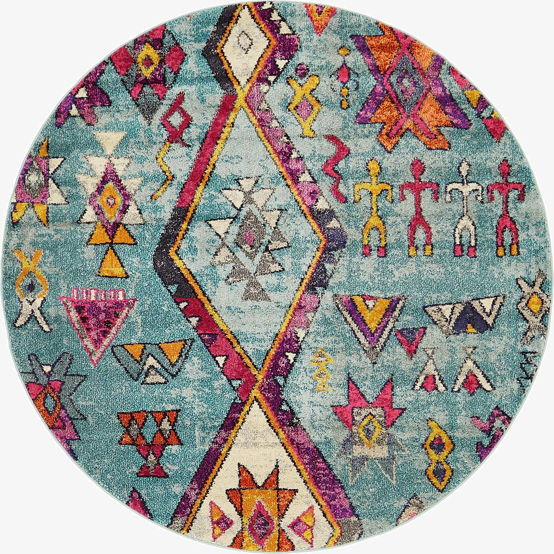 6' x 6'  Washable Santa Fe Round Rug
