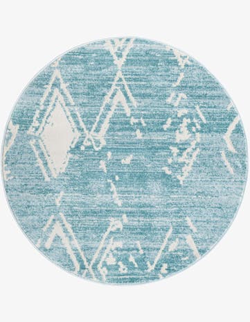 Jill Zarin Turquoise Uptown Carnegie Hill Round Rug