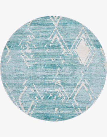 Jill Zarin Turquoise Uptown Carnegie Hill Round Rug