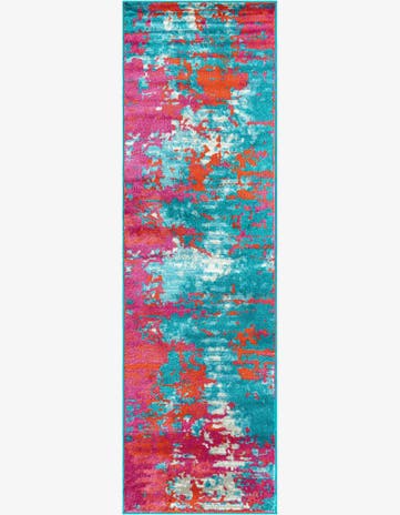 Turquoise Azalea Runner Rug