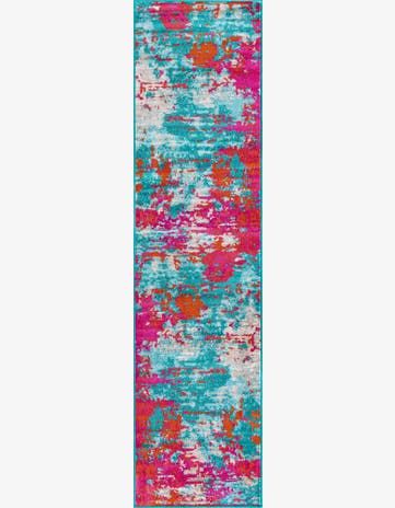 Turquoise Azalea Runner Rug