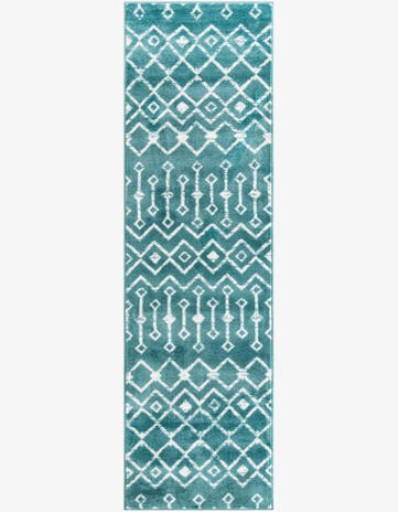 Turquoise Kasbah Trellis Runner Rug