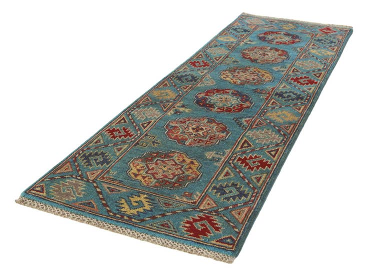 Detail image of 2' x 6' Hand Knotted Kazak Runner Rug