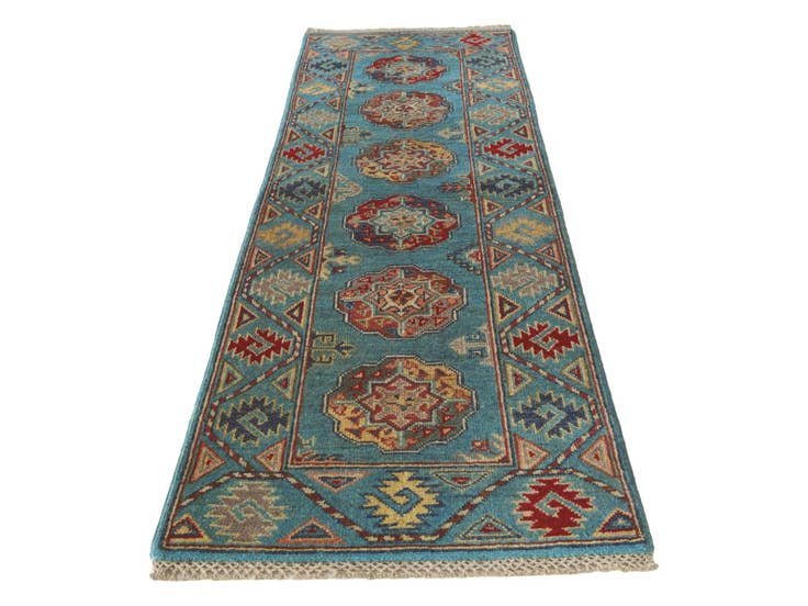 Detail image of 2' x 6' Hand Knotted Kazak Runner Rug
