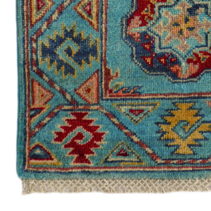 Detail image of 2' x 6' Hand Knotted Kazak Runner Rug
