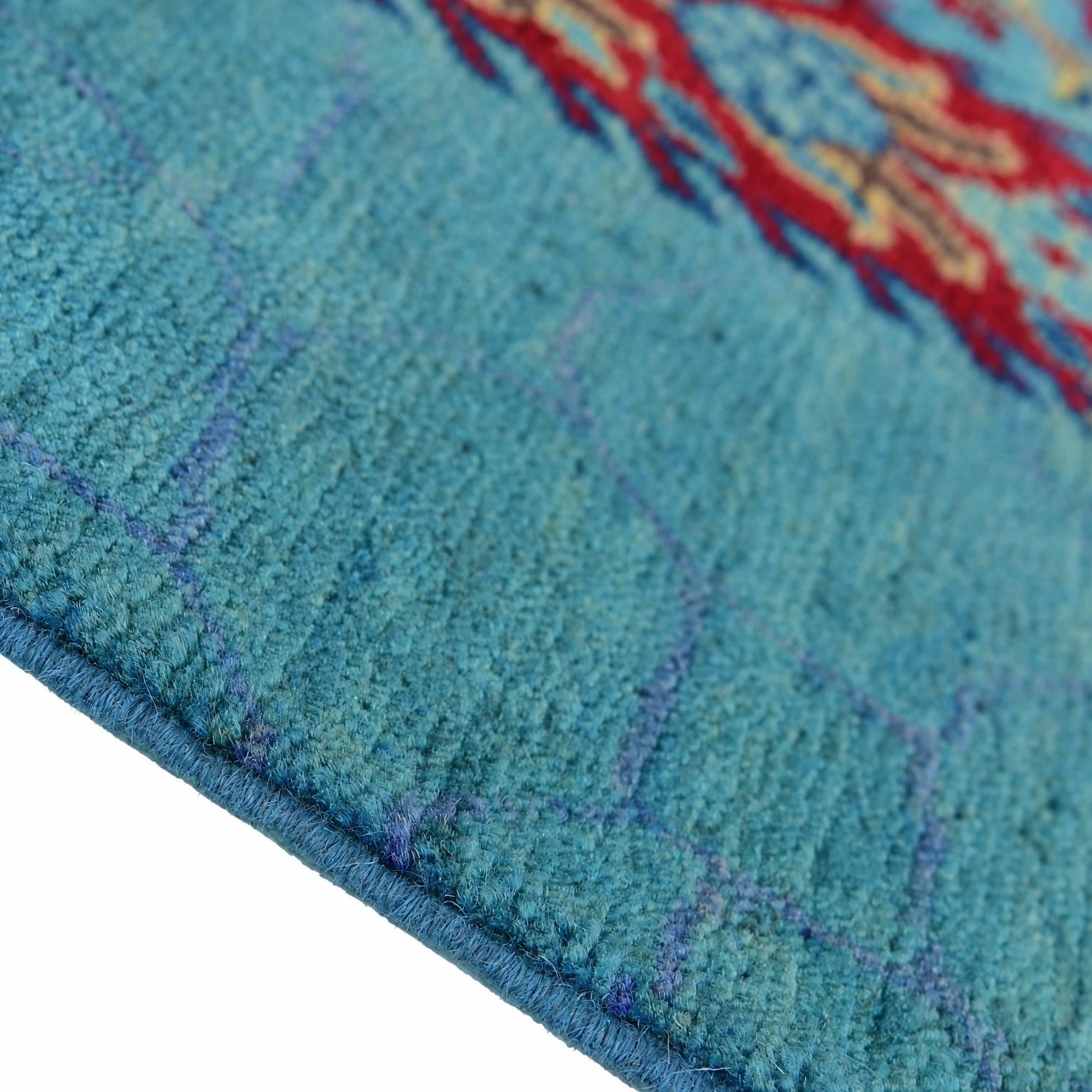 105cm x 280cm anudado a mano Kazak Alfombra Pasillera
